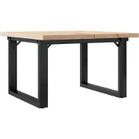 vidaXL Salontafel O-frame 70x70x40,5 cm grenenhout en staal