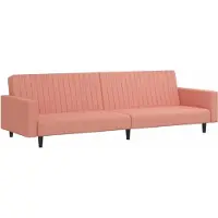 vidaXL Slaapbank 2-zits fluweel roze