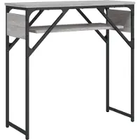 vidaXL Wandtafel met schap 75x30x75 cm bewerkt hout grijs sonoma