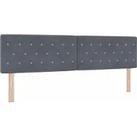 vidaXL LED Hoofdbord met hoofdeinde Donkergrijs 180 cm Fluweel