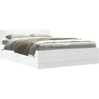vidaXL Bedframe met hoofdeinde zonder matras 120x200 cm wit