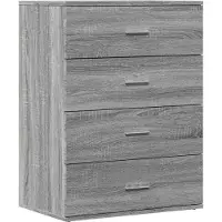 vidaXL Dressoir 60x39x80 cm bewerkt hout grijs sonoma
