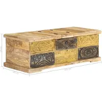 vidaXL Salontafel 100x50x35 cm massief mangohout