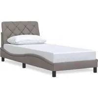 vidaXL Bedframe zonder matras stof taupe 140x190 cm