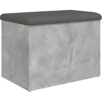 vidaXL Opbergbankje 62x42x45 cm bewerkt hout betongrijs