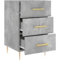 vidaXL Nachtkastje 40x40x66 cm bewerkt hout betongrijs