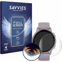 Savvies - Screenprotector voor Garmin vivoactive 5 - Folie Beschermfolie transparant volledig dekking 4 Stuks