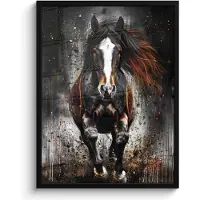 PosterMonkey Poster in lijst - Fotolijst 50x70 cm - Posters - Paard - Dieren - Zwart - Luxe - Modern - Posterlijst zwart - Decoratie - Wanddecoratie woonkamer - Muurdecoratie slaapkamer