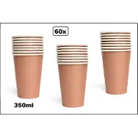 Wefiesta 60x Mega beker rosegoud karton 350ml - Drinken drank limonade