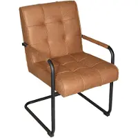Lizzely Garden & Living SET DEAL: 4 stuks Eetkamerstoel met armleuning Indy cognac microvezel eetstoel zetel