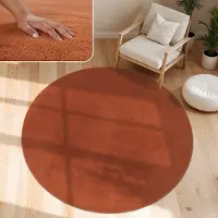 Paco Home Moderne woonkamer tapijt kortpolig wasbaar zacht uni effect bont antislip 120 cm Rund