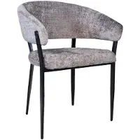 Lizzely Garden & Living Eetkamerstoel met armleuning Japandi Ziva taupe chenille eetstoel zetel