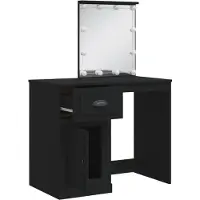 vidaXL Kaptafel met LED-verlichting 90x42x132,5 cm zwart