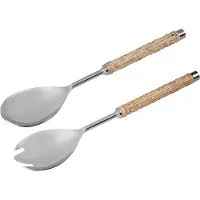 ERNST saladebestek gevlochten handvat 2-delig Zeegras, 28 cm