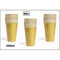 Wefiesta 60x Mega beker goud karton 350ml - Drinken drank limonade