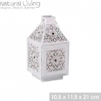 Natural Living "" LANTAARN KENITRA WIT 10,5 x 11,5 x H21CM