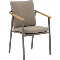 Goossens Stoel Viesta - Buitenstof - bruin - 60 x 77 x 59 cm - Stapelbaar