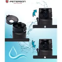Peterson - Drinkfles Tritan - Waterfles 1 Liter - BPA Vrij - Met Tijdmarkering - Zwart & Wit