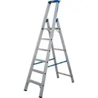 Krause STABILO trapladder 6 treden R13, zelfreinigend gatenpatroon, platform R13, gereedschapsbak met emmerhaak, aluminium