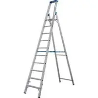 Krause STABILO trap 10 treden R13, zelfreinigend gatenpatroon, platform R13, gereedschapsbak met emmerhaak, aluminium