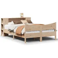 vidaXL Bedframe zonder matras massief grenenhout 135x190 cm