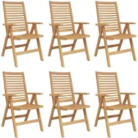 vidaXL Stoel 6 pcs Bruin 64.5 x 52 x 108 cm Massief Teakhout