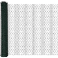 vidaXL zeshoekig gaashek met grondbevestiging 10 x 1,2 m Groen Mesh