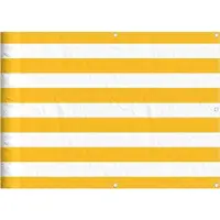 vidaXL Balkonscherm Geel en Wit Gestreept 75x1000 cm