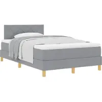 vidaXL Boxspring bed met kussen Lichtgrijs 120 x 190 cm Stof