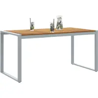 vidaXL Tuin Tafel Grijs 160 x 80 x 75 cm Massief Acacia Hout