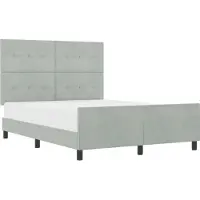 vidaXL Boxspring bed met hoofdeinde Lichtgrijs 140 x 190 cm Fluweel