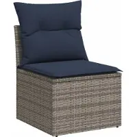 vidaXL 11-delige loungeset voor de tuin met kussens, grijs, kunststof vlechtwerk