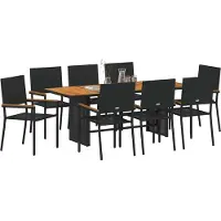 vidaXL Tuinset, 9-delig, zwart, polyrotan