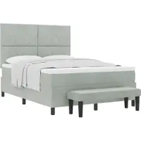 vidaXL Boxspringbed met hoofdeinde, lichtgrijs, 200 x 140 cm, fluweel