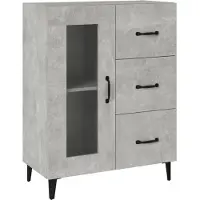 vidaXL Dressoir 69,5x34x90 cm bewerkt hout betongrijs