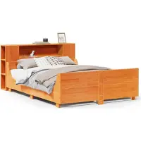 vidaXL Bedframe zonder matras massief grenenhout wasbruin 140x200 cm