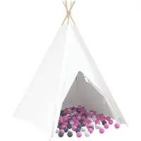 vidaXL Teepee Tent Wit 120 x 120 x 150 cm Stof en Plastic