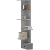 vidaXL Hoekwandschap 36,5x36,5x140 cm bewerkt hout betongrijs