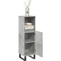 vidaXL Badkamerkast 30x30x100 cm bewerkt hout betongrijs