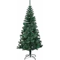 vidaXL Kunststof Voorverlichte Kerstboom Groen 180 cm PVC en Metalen