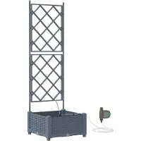 vidaXL Plantenbak Lichtgrijs 40 x 40 x 126 cm PP