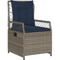 vidaXL Liggende tuinstoelen 2 stuks grijs polyrotan