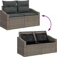 vidaXL Tuinbank Set 9 st 8-Aantal zitplaatsen Grijs