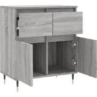vidaXL Dressoir 60x35x70 cm bewerkt hout grijs sonoma eikenkleurig