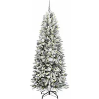 vidaXL Kunstkerstboom Wit 210 cm PVC en plastic en staal en PE