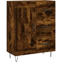 vidaXL Dressoir 69,5x34x90 cm bewerkt hout gerookt eikenkleurig