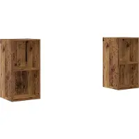 vidaXL Tv-meubelset 2 st 37 x 37 x 72 cm Oud Hout