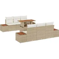 vidaXL Tuinset, 7-delig, beige en crème