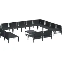 vidaXL Tuinset met 13 stuks, zwart, staal