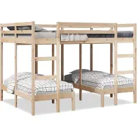 vidaXL Stapelbed 3-voudig massief grenenhout 140x200/70x140 cm